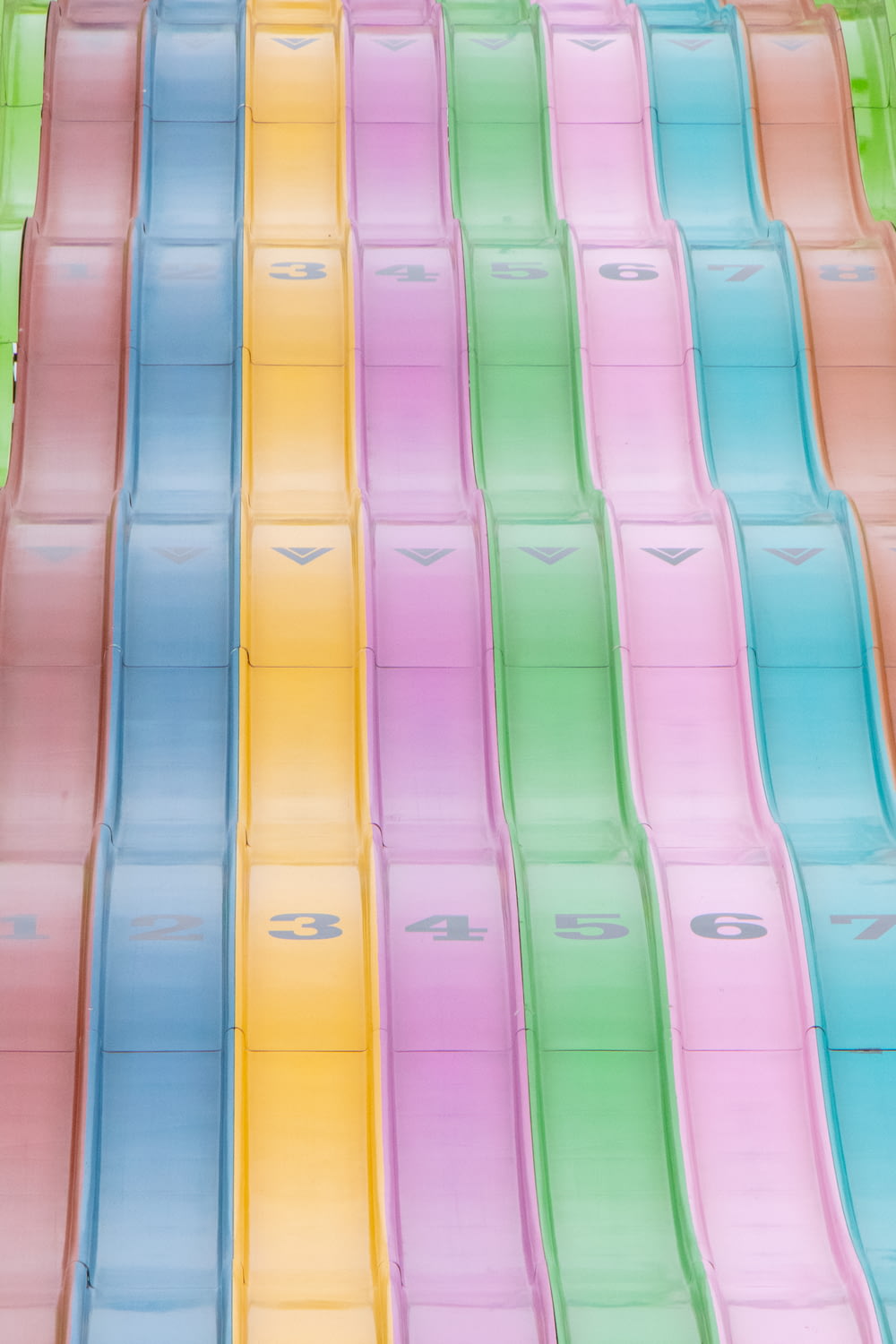 multicolored plastic slides