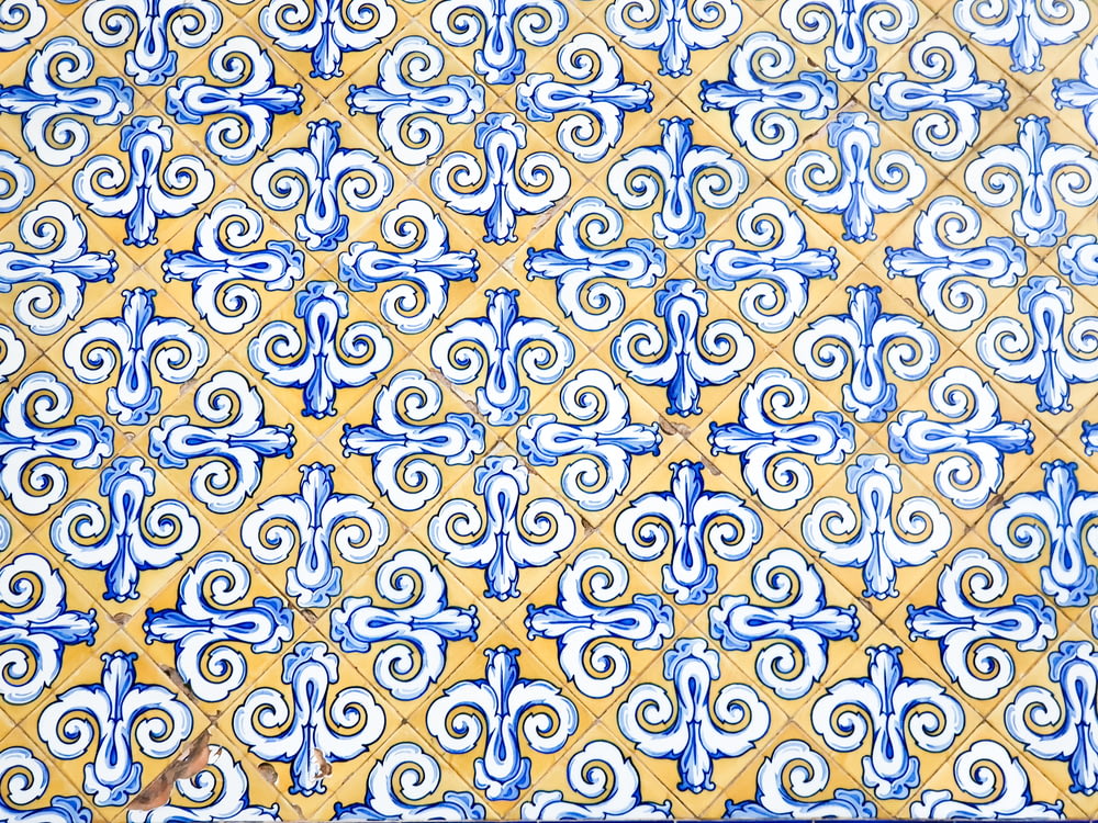 yellow and blue wallpaper