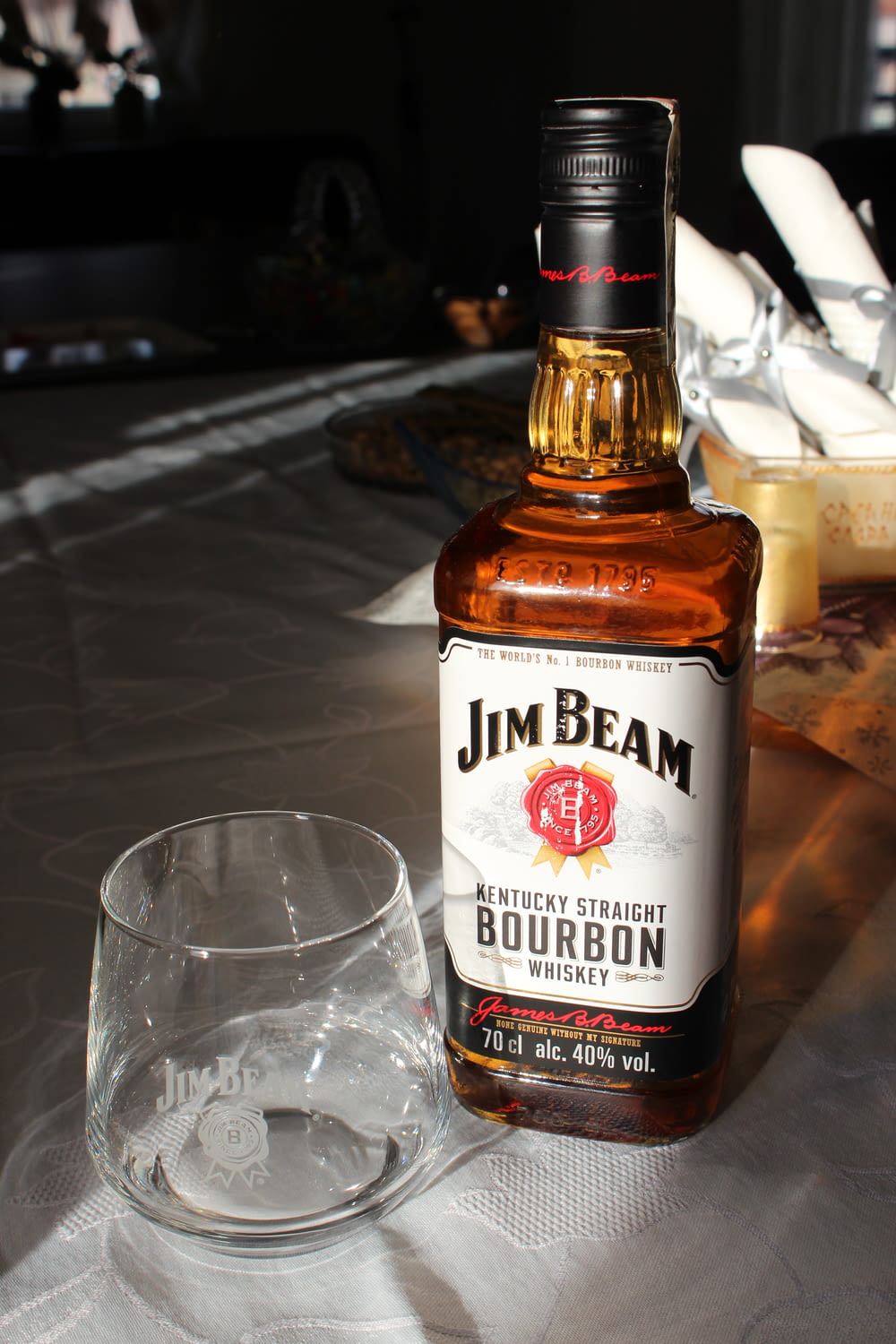 Jum Beam Bourbon wine bottle