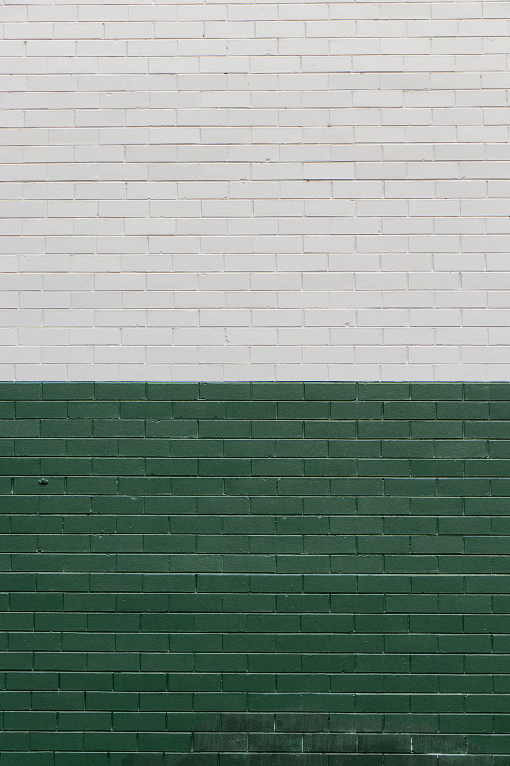 green and white painted wall