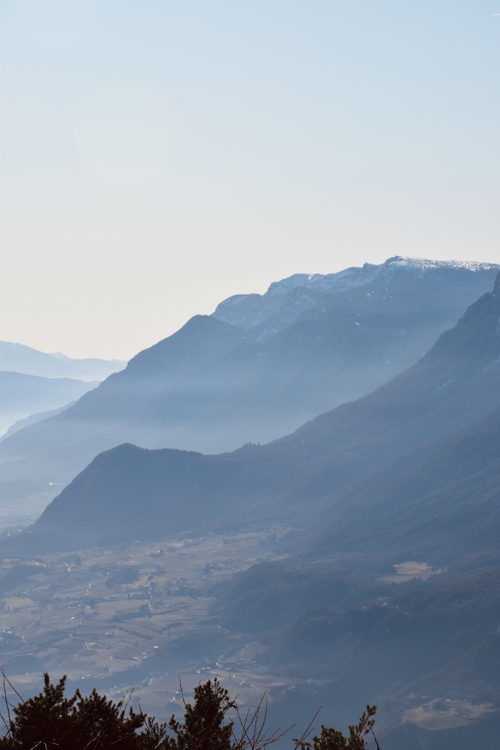 silhouette of mountain range during daytime