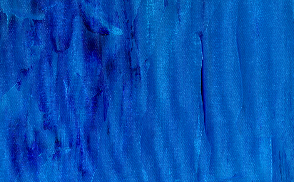 a painting of blue paint on a wall