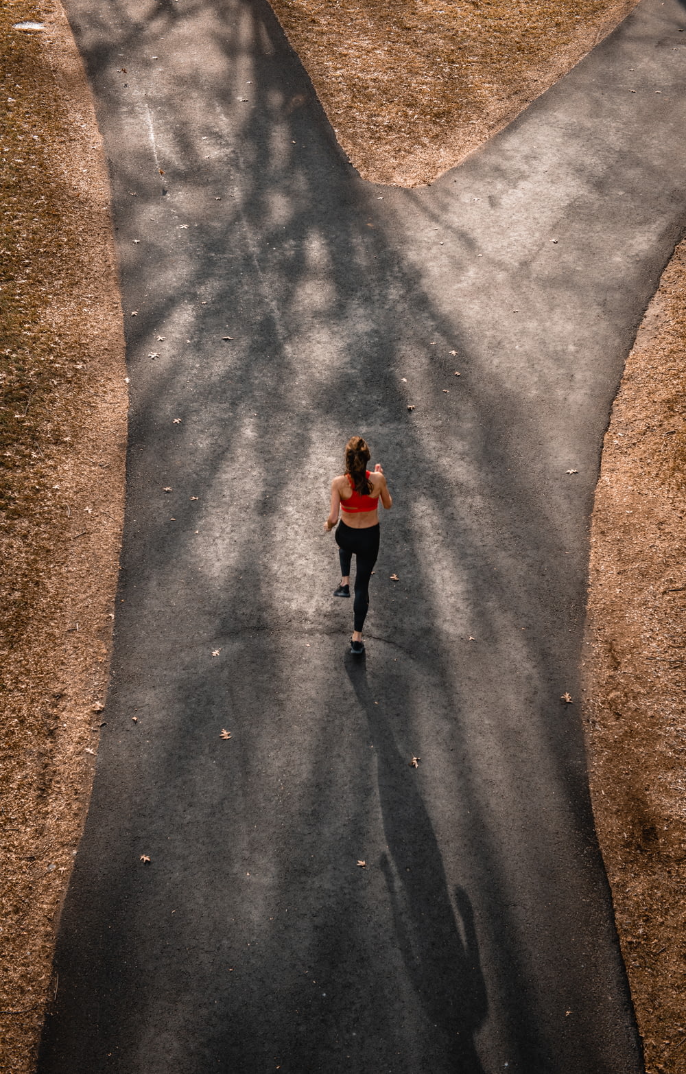 woman running on pathway