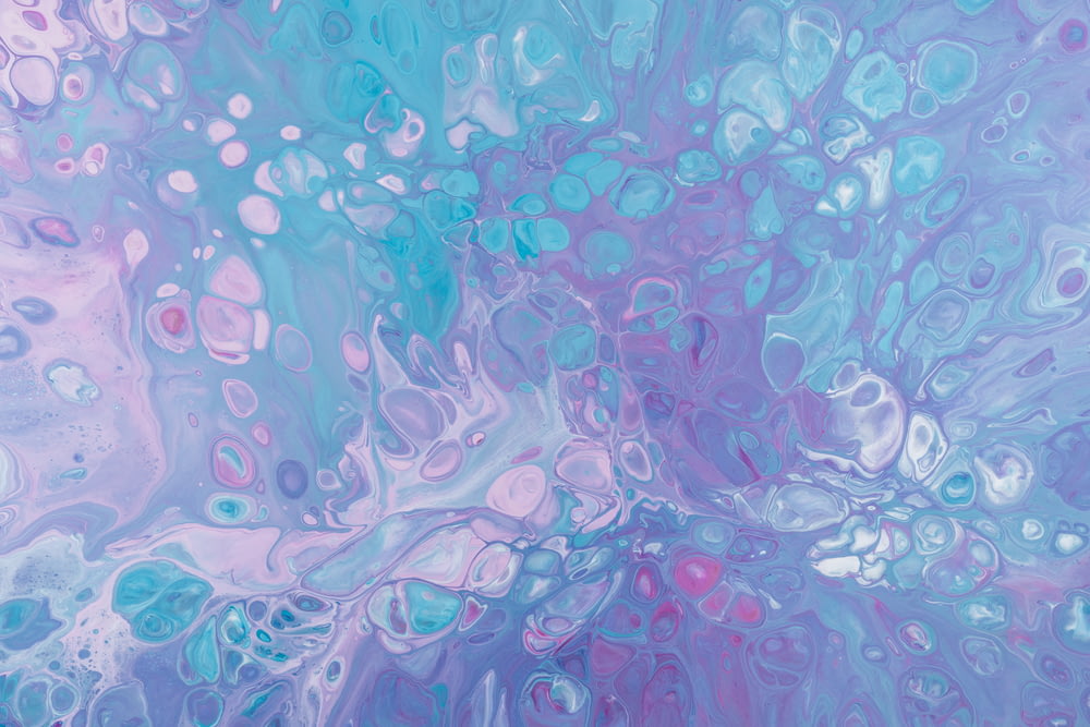 purple, blue, and white abstract painting