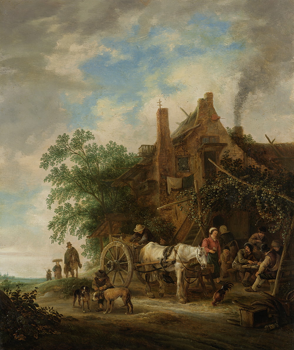 people riding on horse near brown wooden house under white clouds and blue sky during daytime