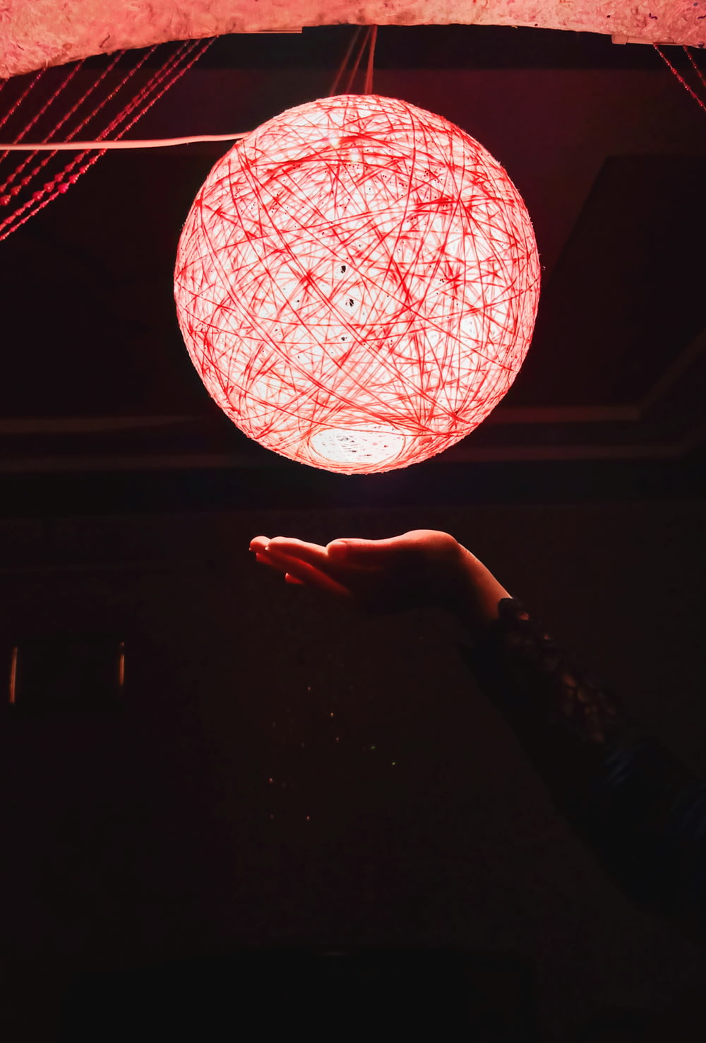 person holding red paper lantern