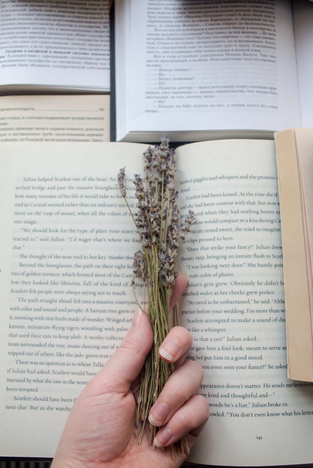 green plant on book page