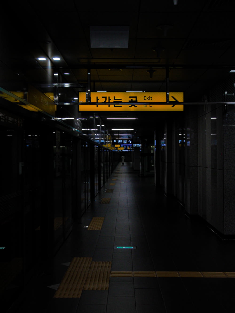 yellow and black train station