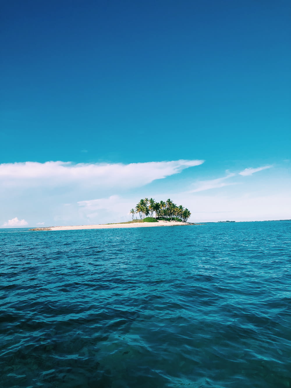 árvores verdes na ilha cercada pela água do mar sob o céu azul durante o dia