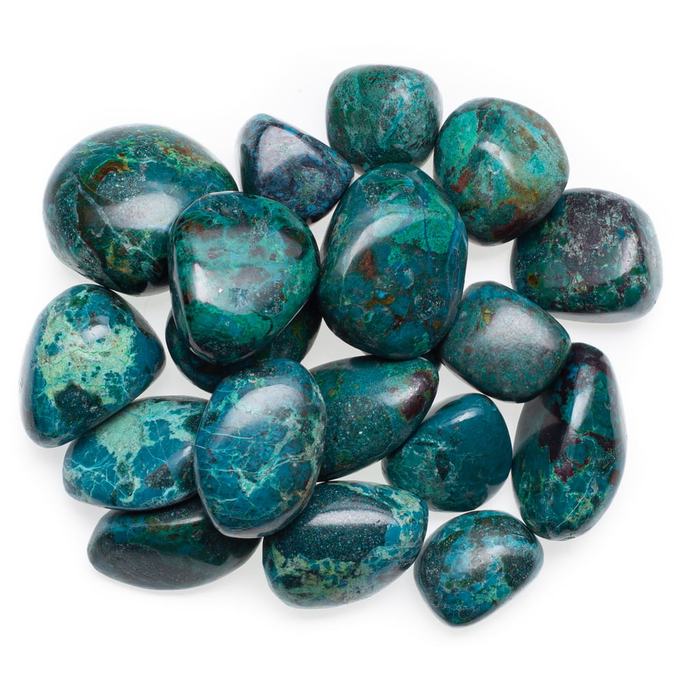 파란색과 녹색 돌 조각