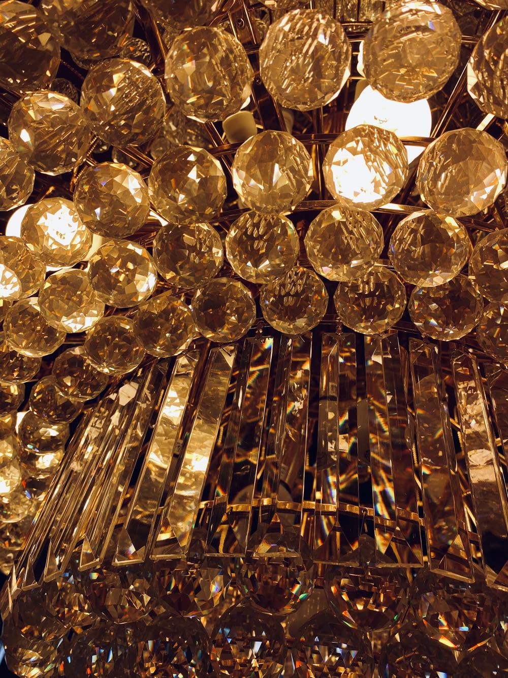 gold and silver round pendant lamps