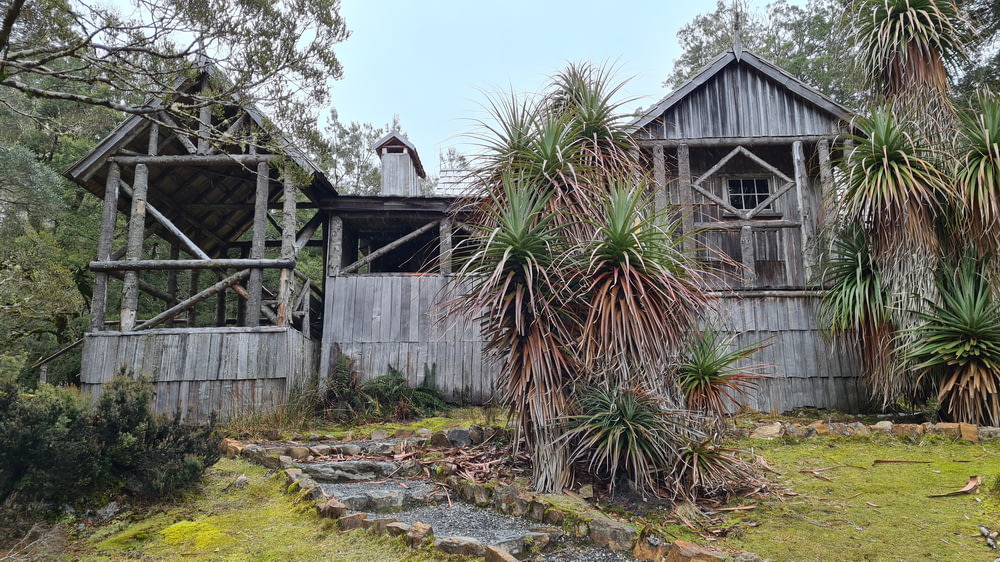 casa de madeira marrom perto da palmeira verde durante o dia
