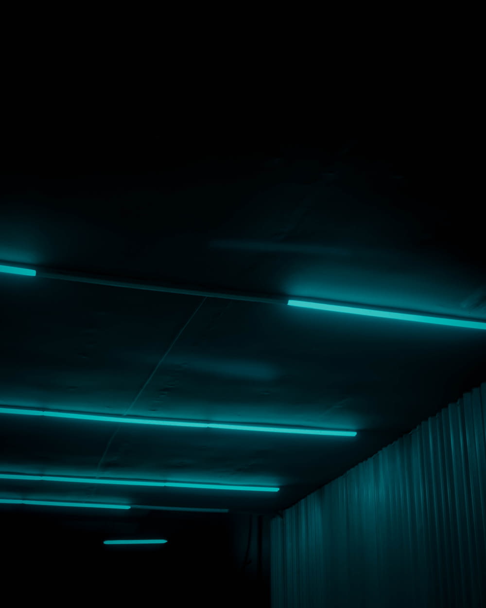 green light in a dark room