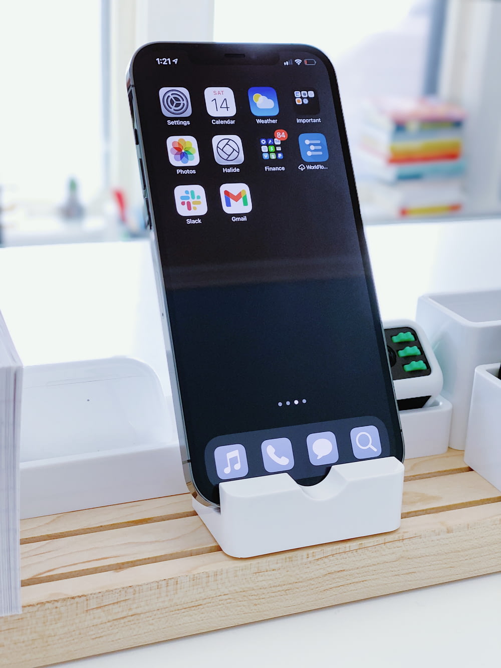 black iphone 4 on white box