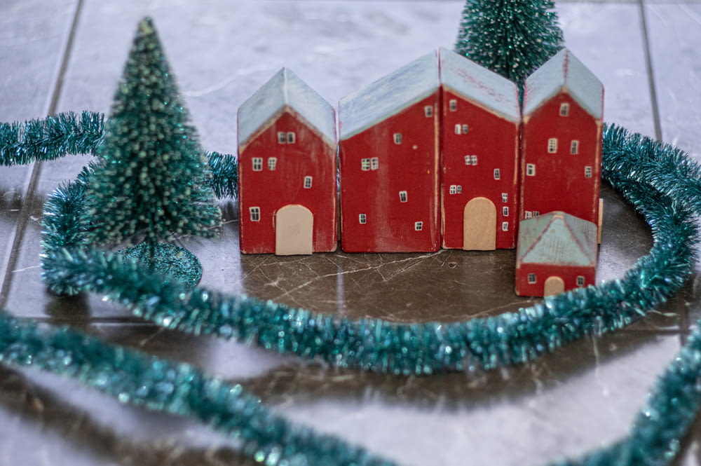 red and white house miniature