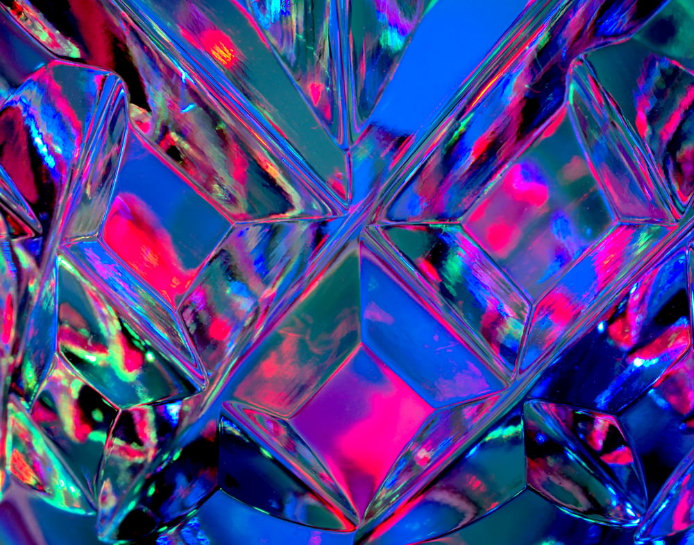 purple diamond shaped glass decor