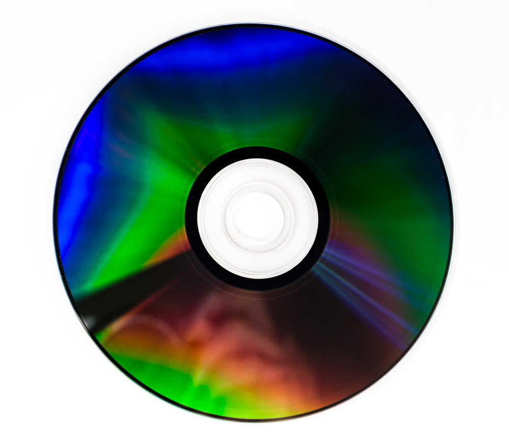 Compact Disc Verde Azul e Preto