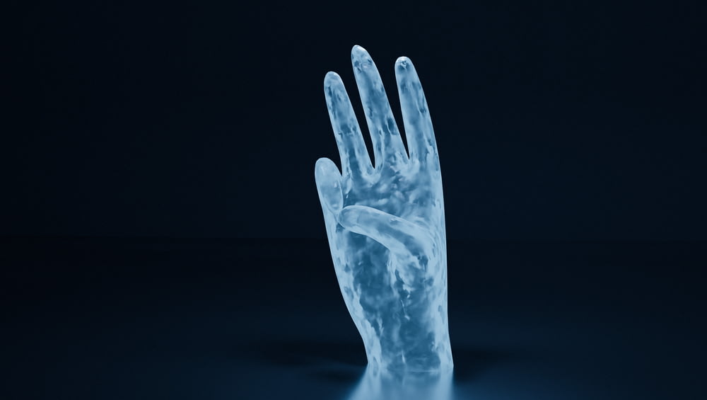menschliche Hand mit weißem Hintergrund