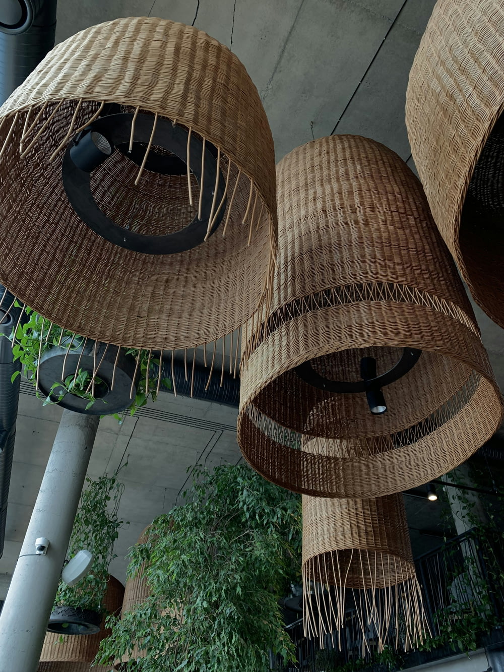 brown wooden round outdoor decor