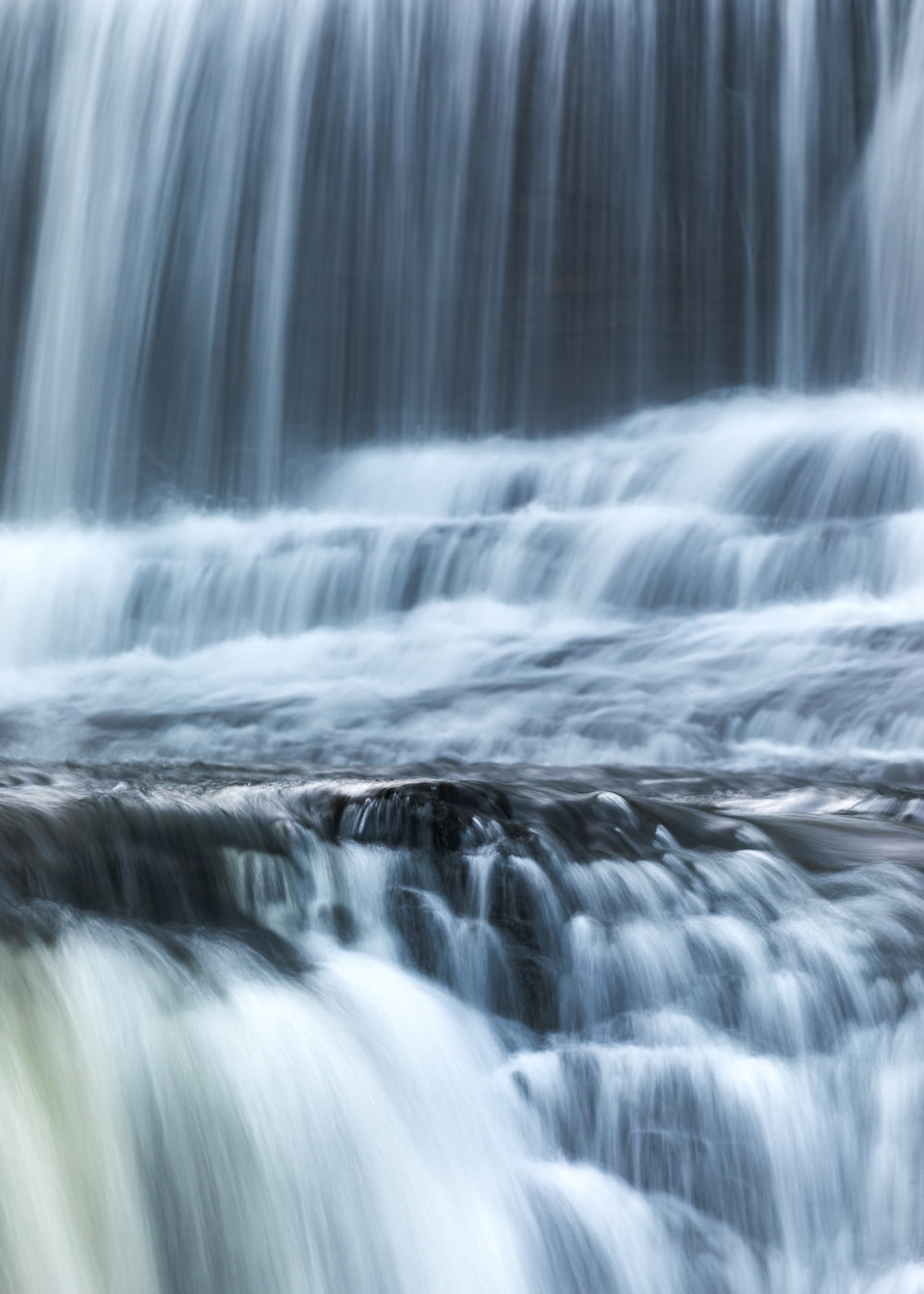 time lapse photography of water falls