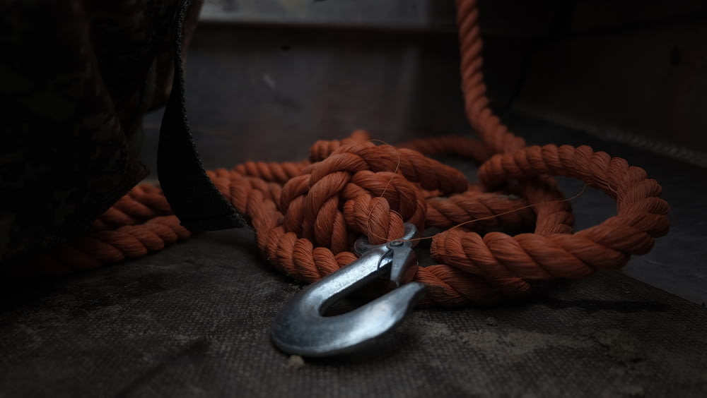 brown rope on gray textile