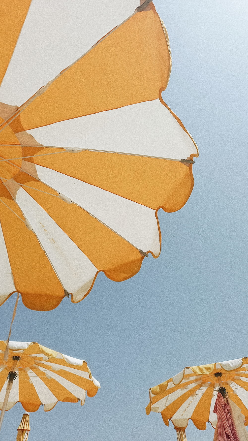 yellow and orange umbrella under blue sky during daytime