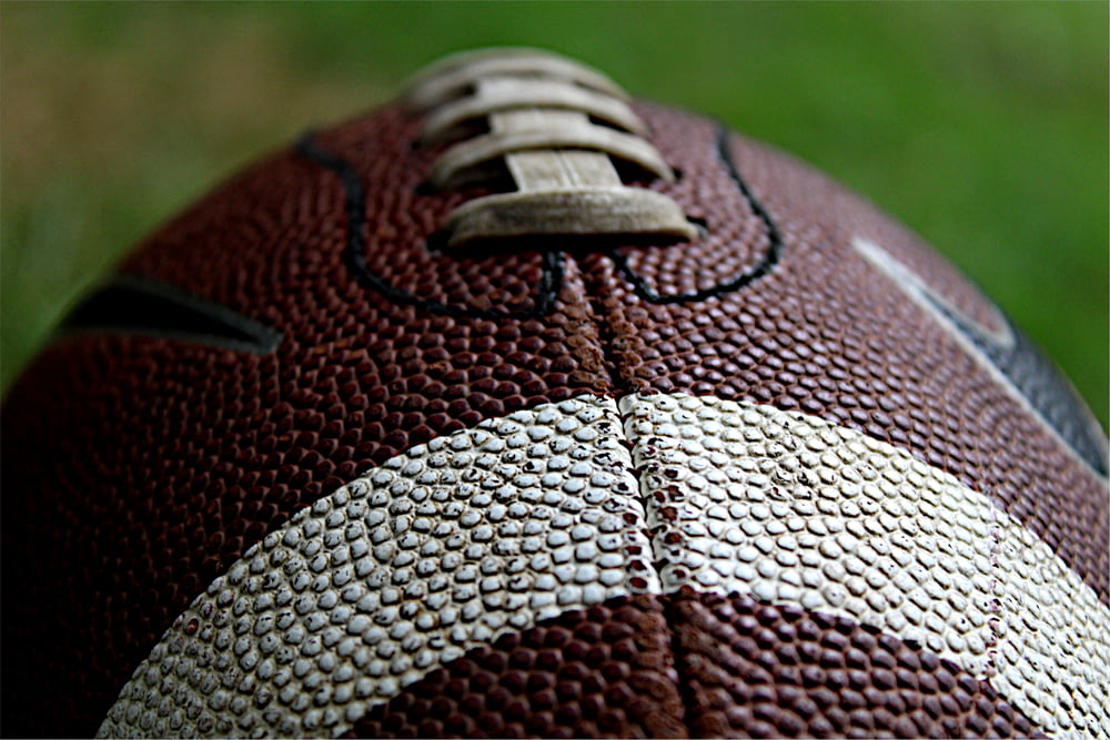 red and white football ball