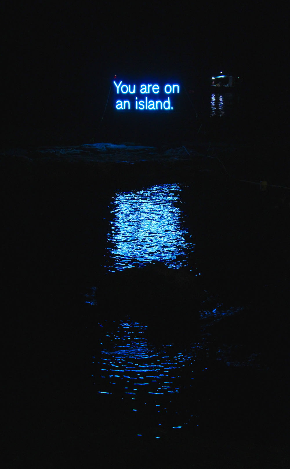 black and blue body of water during night time
