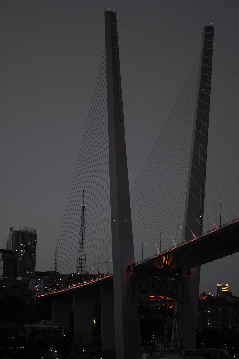 gray bridge under gray sky