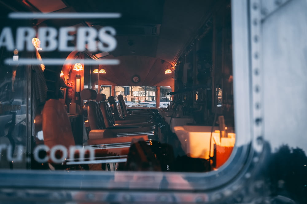 a view of a bus through a window
