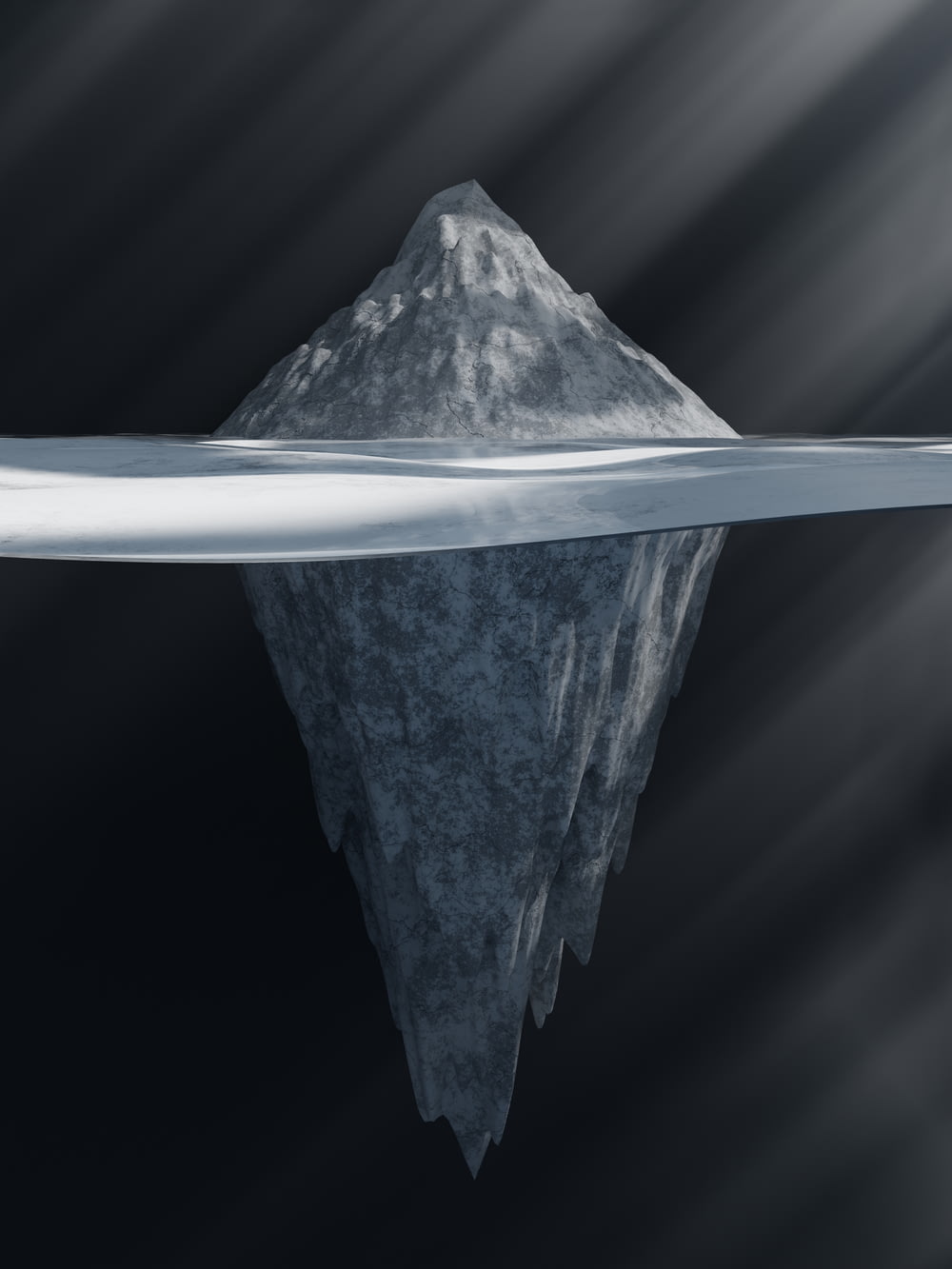 um grande iceberg flutuando no meio de um corpo de água