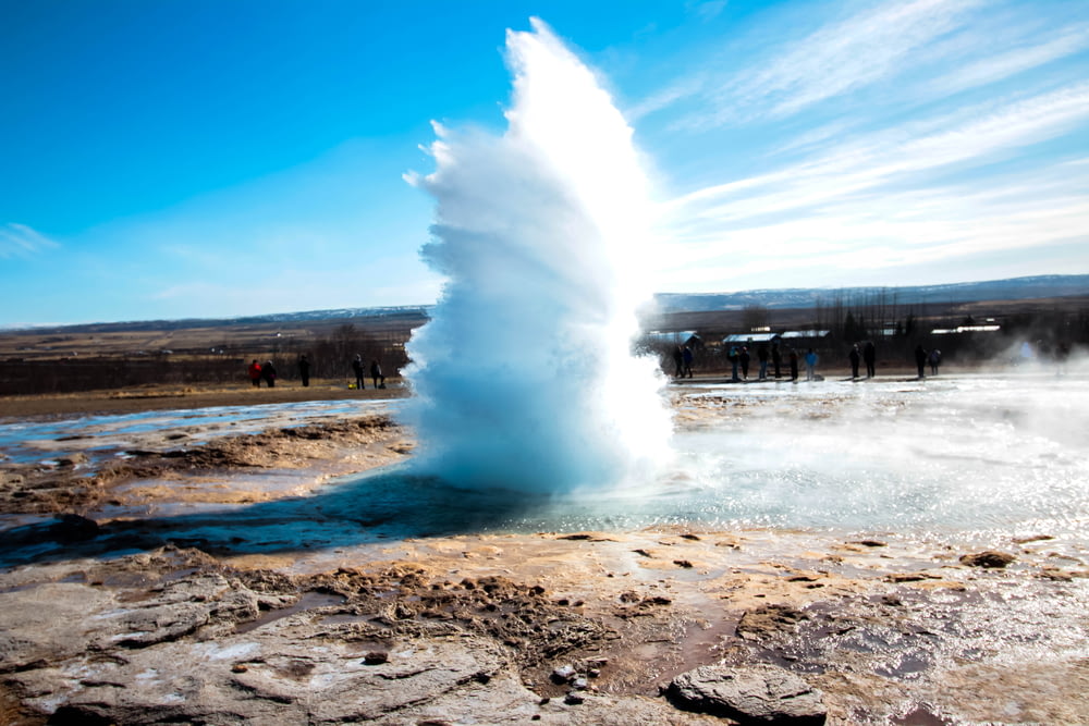 a large geyser spewing water into the air