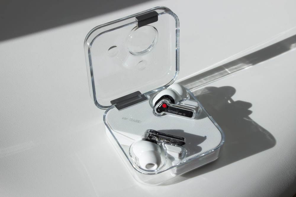 a pair of headphones in a clear case