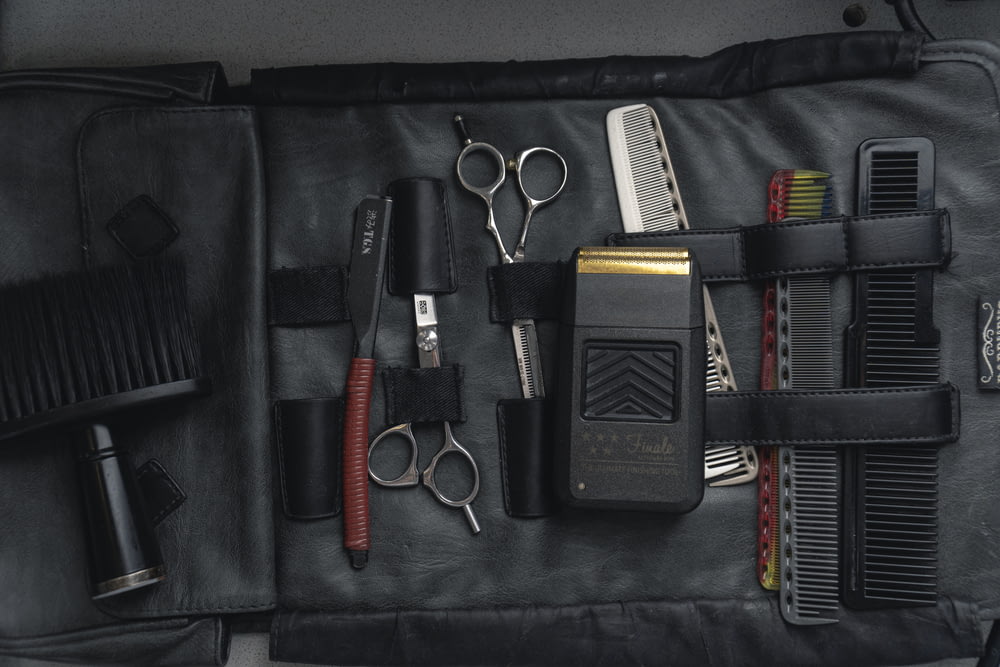 a black case filled with lots of different items