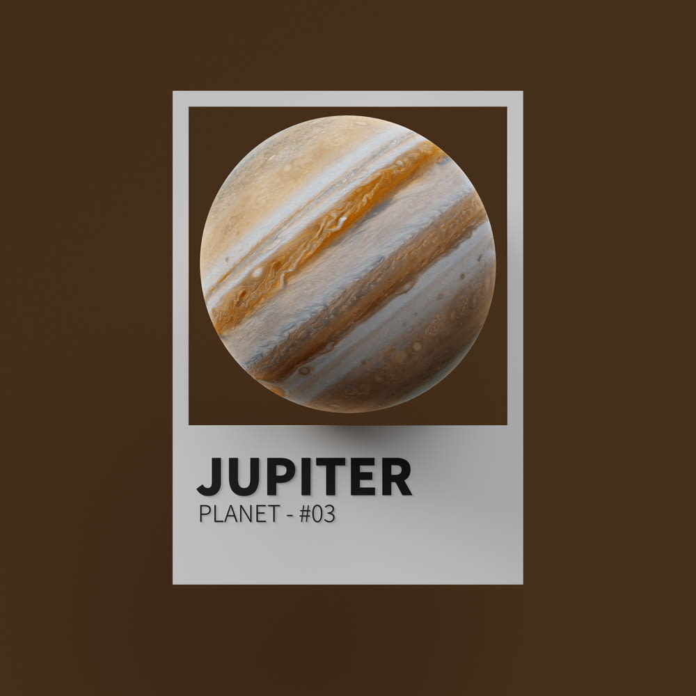 Una foto di un pianeta con il nome Giove su di esso