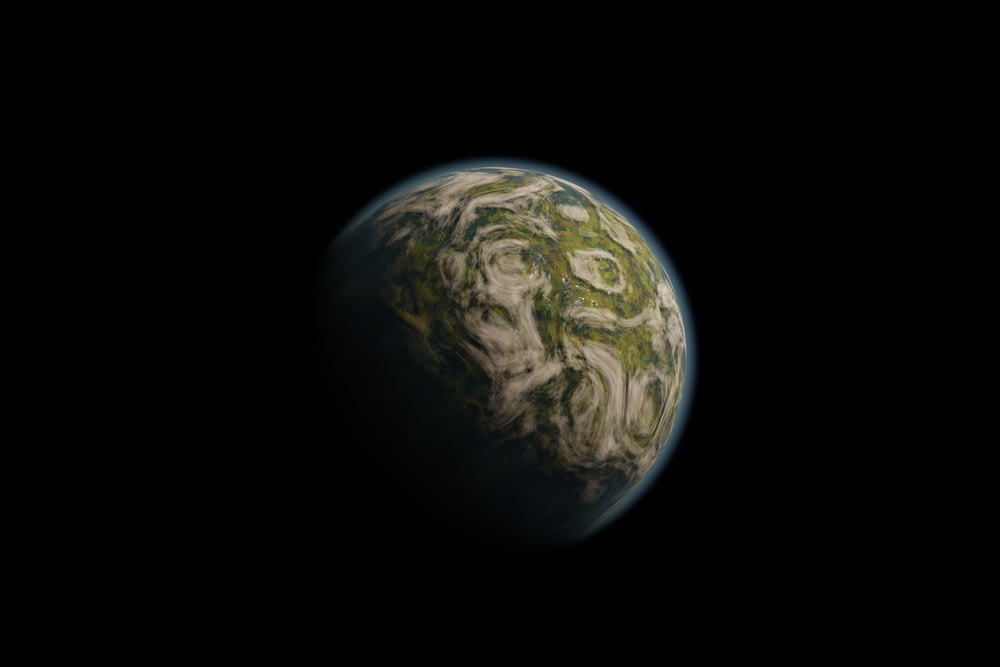 the earth as seen from space on a dark background