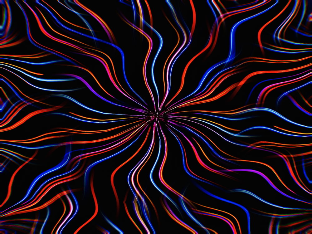 a very colorful pattern with a black background