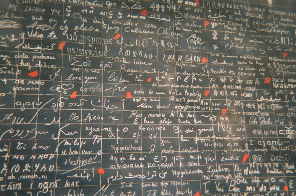 a wall covered in lots of writing on it
