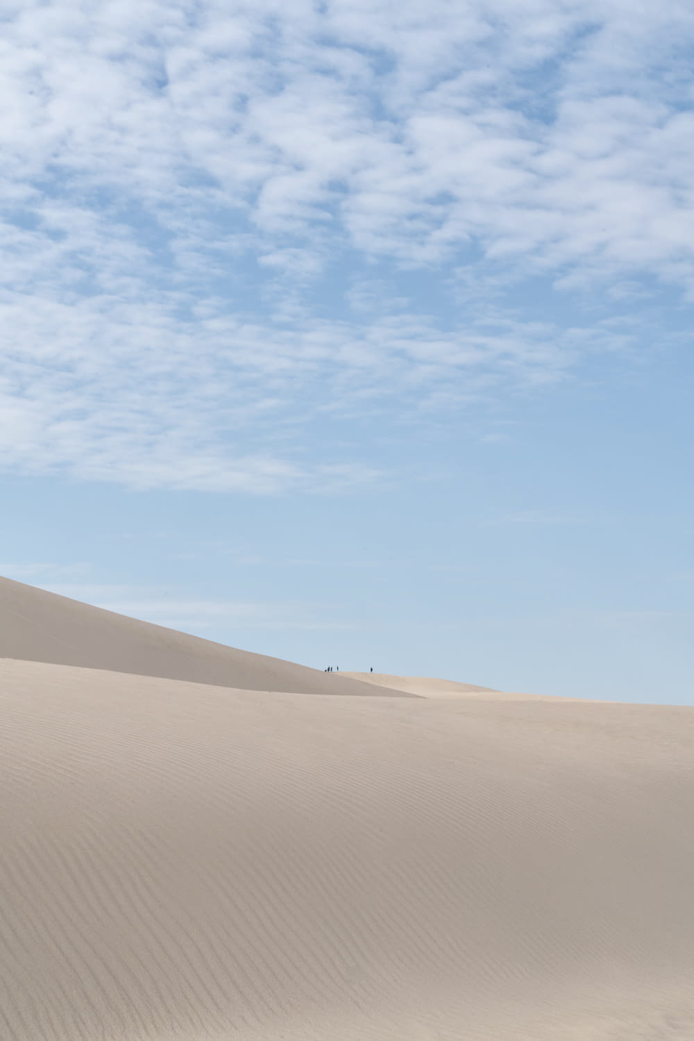 a sandy desert with a blue sky