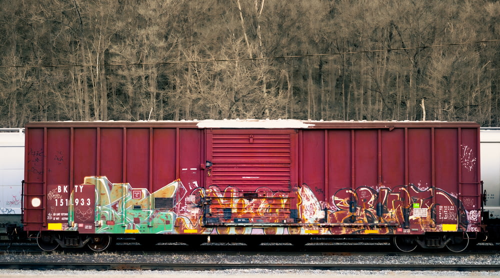 a train with graffiti on it