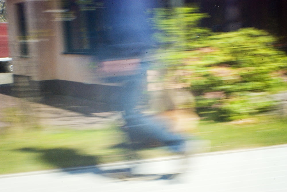 blurry image of a person walking