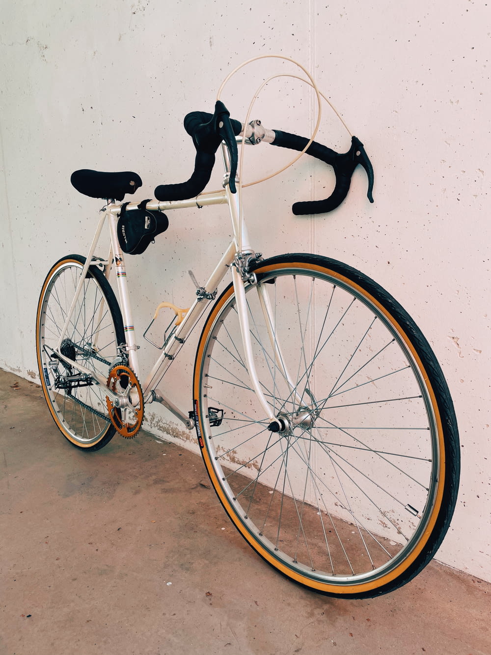 a white and black bicycle