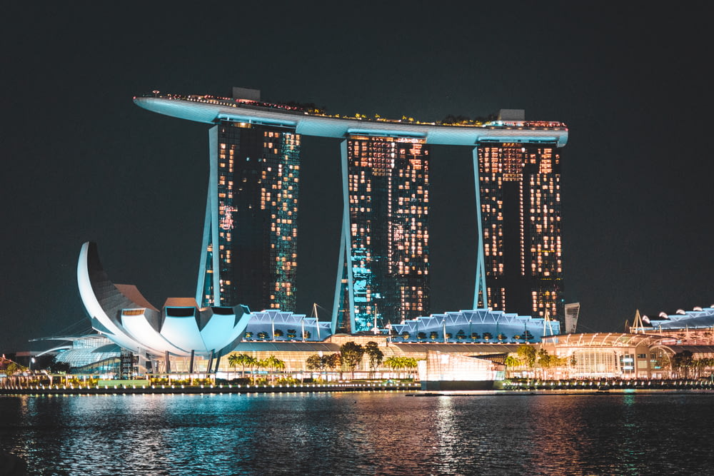 Marina Bay Sands with a large glass window