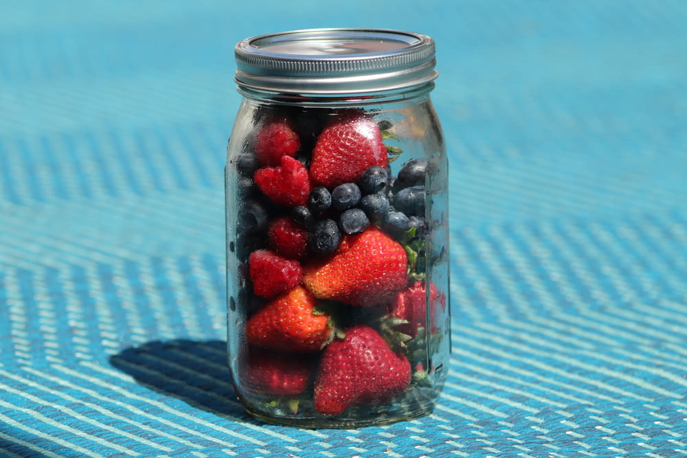 a jar of berries