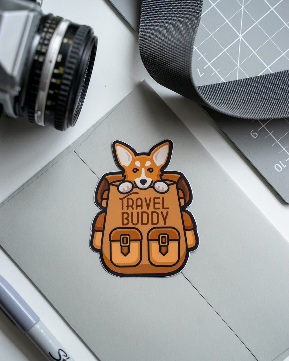 a drawing of a fox on a laptop