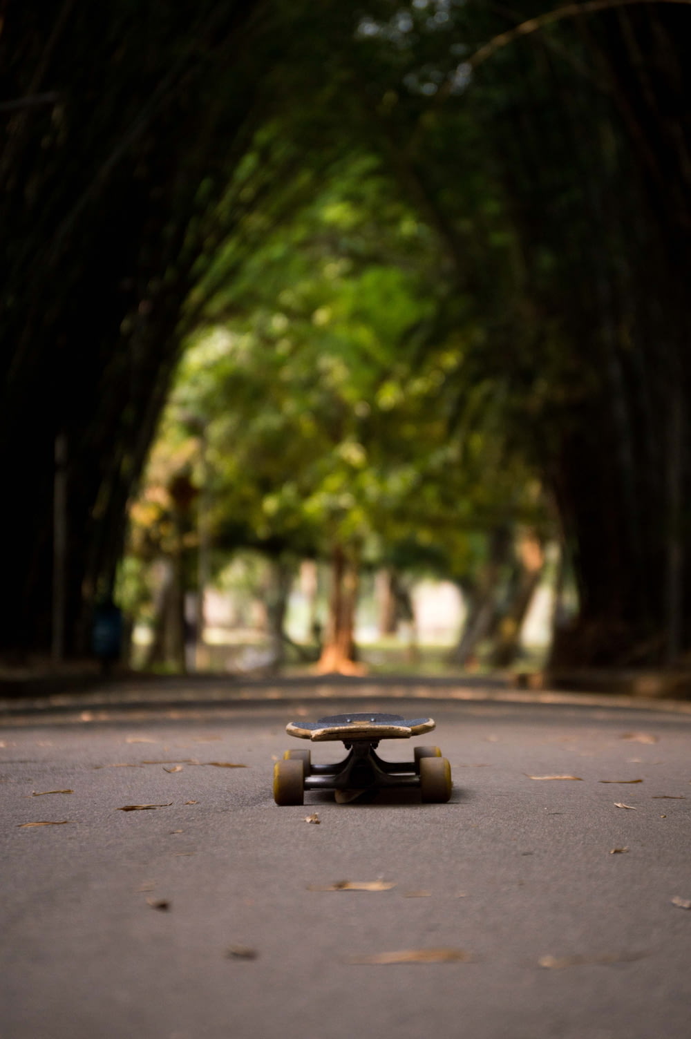 a skateboard on the street