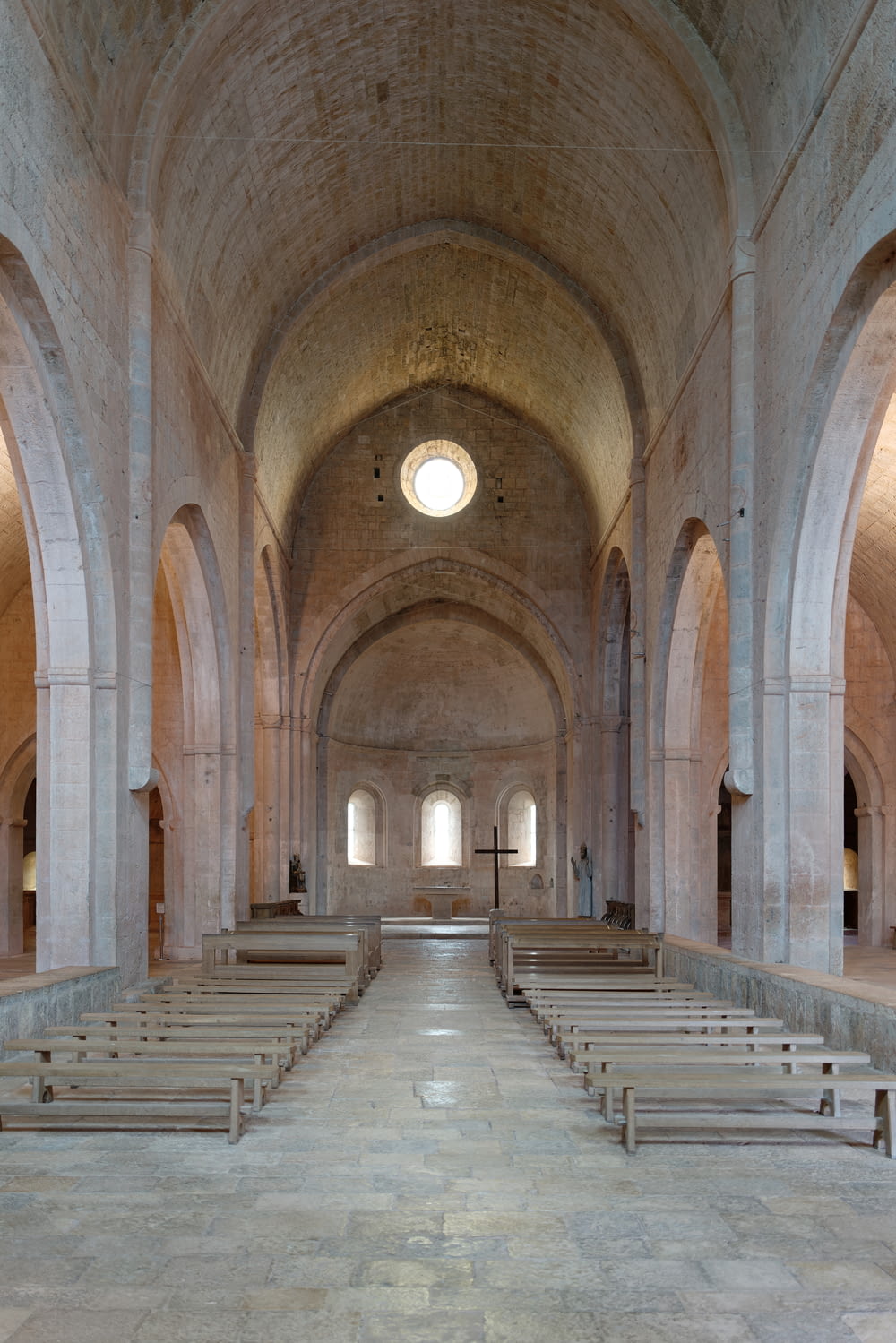 a large church with a large arched ceiling