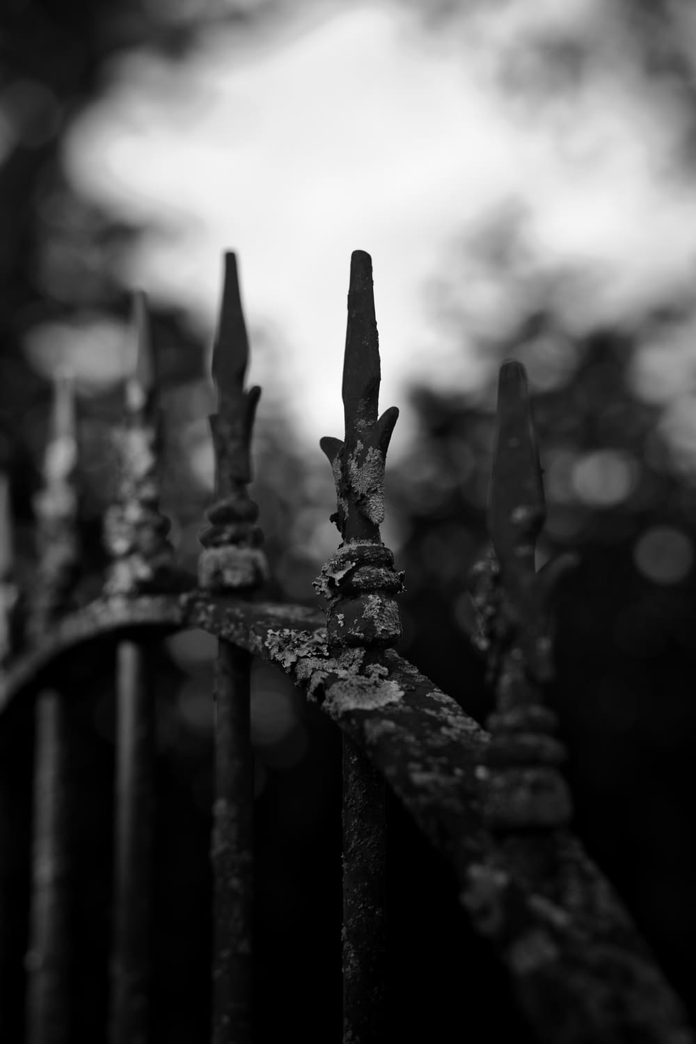 a close up of a fence