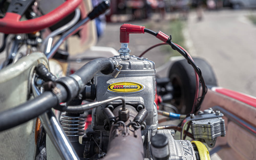 a close-up of a motorbike