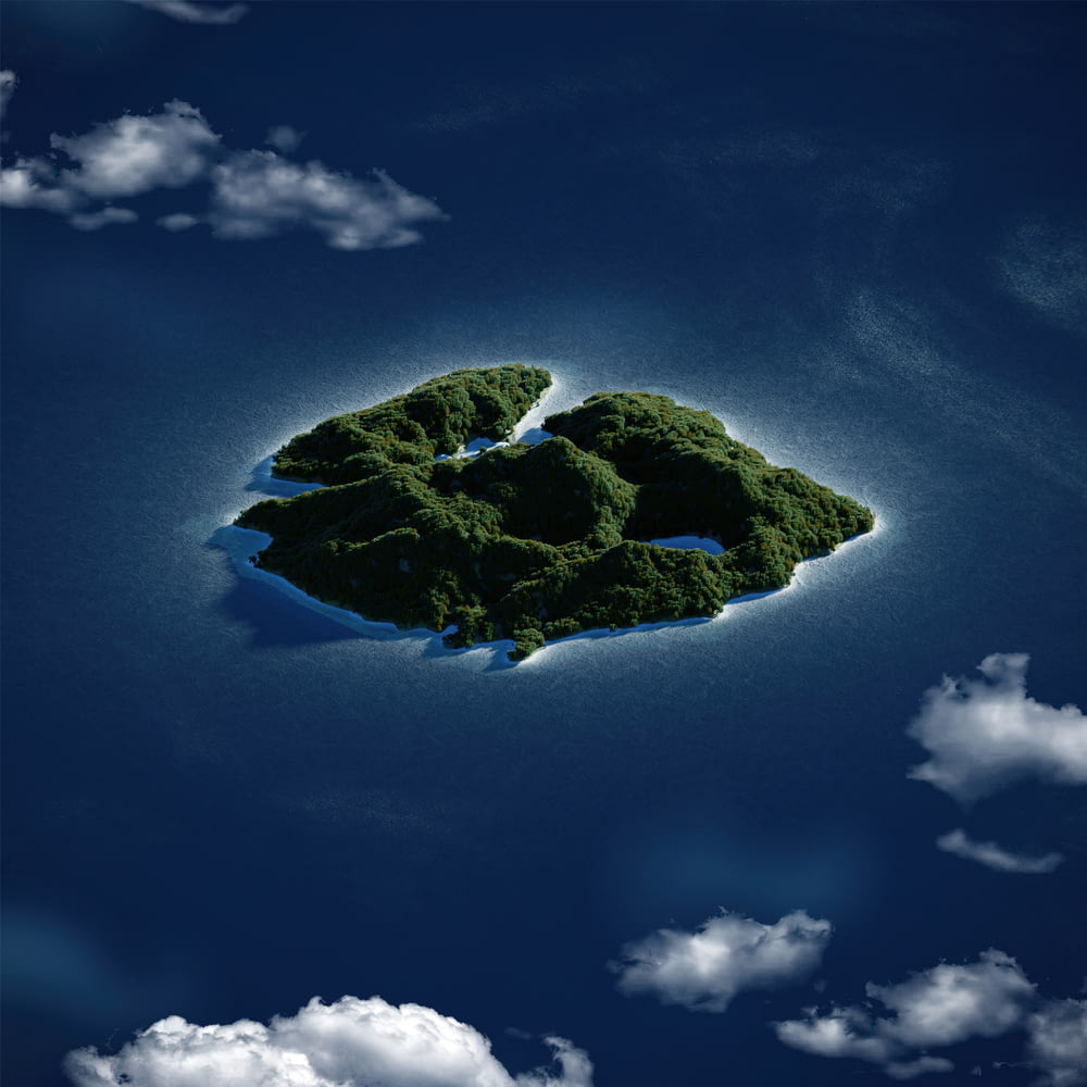 Eine Insel im Ozean